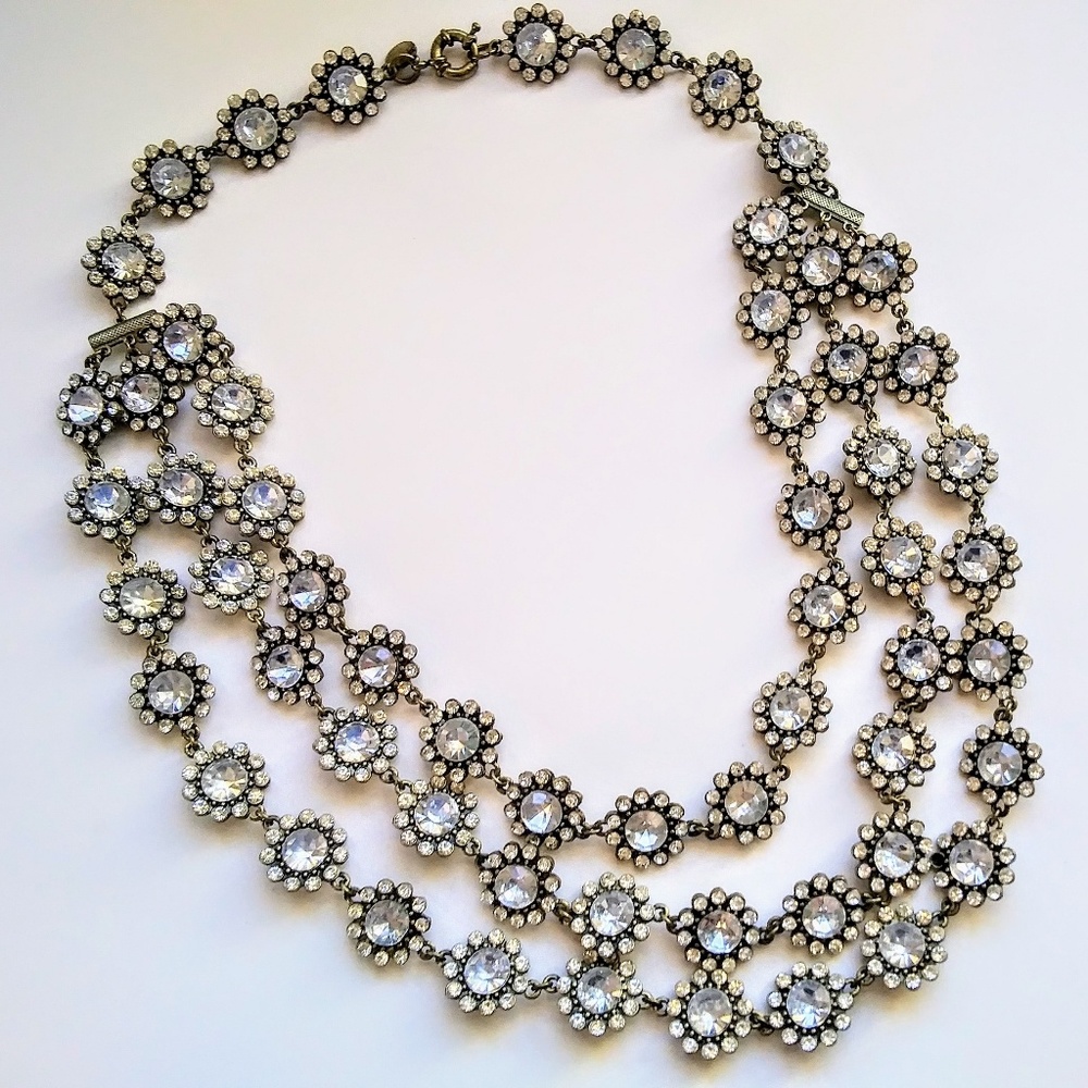 J.Crew Multi-Strand Crystal Necklace